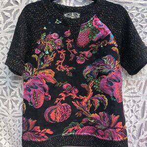 James Coviello for Anthropologie - brocade pomegranate & floral motif MEDIUM EUC